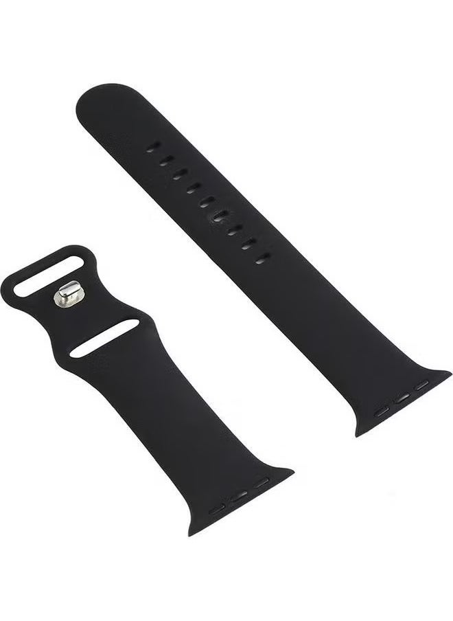 Generic - Replacement Band for Apple Watch Series 1/2/3/4/5/6/SE 42/44mm Black - High Quality, Lightweight, Stylish & Durable - Image 1