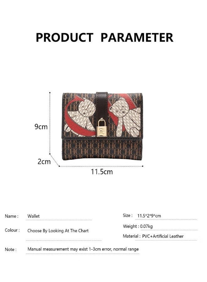 Chchmu Short Buckle PU Foldable Wallet with Multi-Function Coin Pocket - Image 3