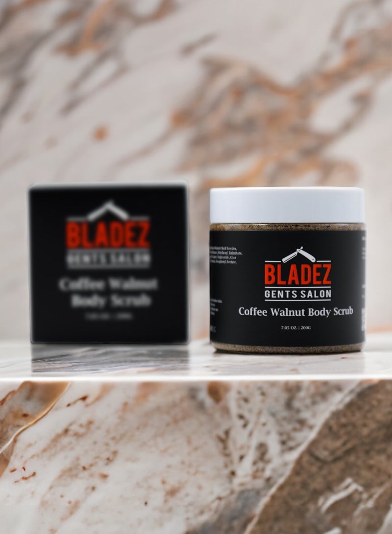 Bladez Gents Salon Coffee & Walnut Body Scrub, Natural Ingredients, Only Coffee, Walnut Shell Powder and Olive Oil, Moroccan Bath Effect, Professional Line - Image 2