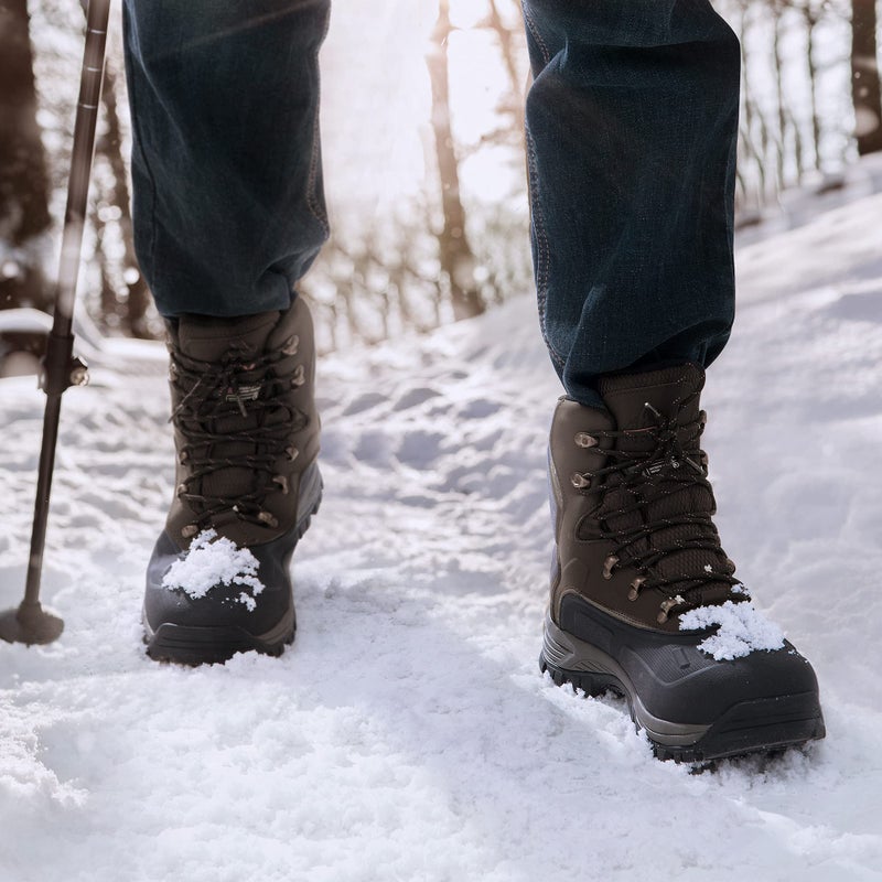 NORTIV 8 Men's Insulated Waterproof Construction Hiking Winter Snow Boots,Size 9,Dark/Brown/Black/1,TUNDRA - Image 2