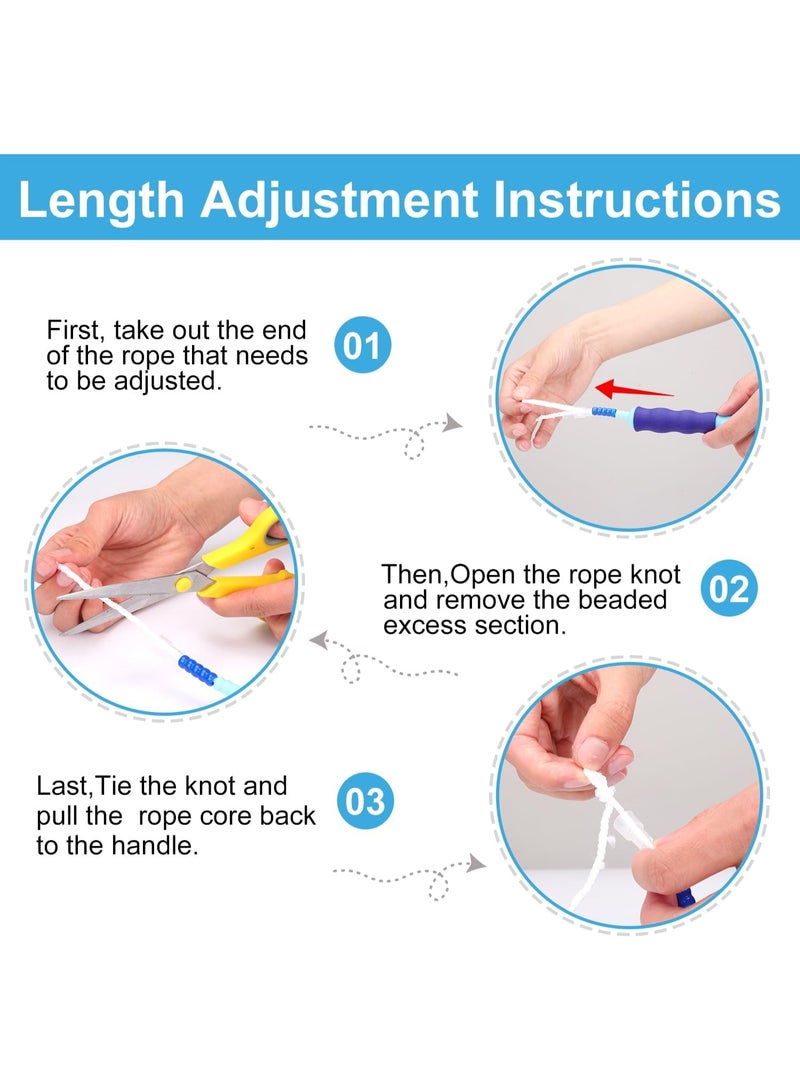 Jump Rope For Kids, Soft Beaded Jump Rope, Adjustable Length Tangle-Free Segmented Soft Beaded Skipping Rope，for Women, Men and Kids Keeping Fit, Workout and Weight Loss - Image 3
