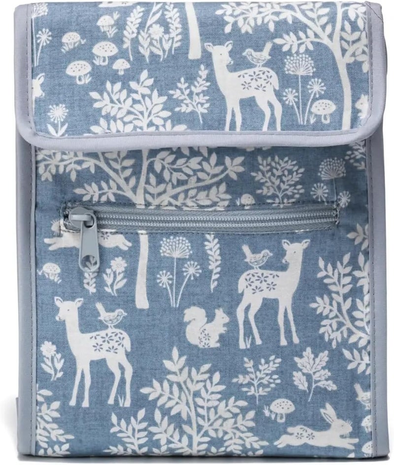 PRYM Circular Knitting Needle Case – 9” x 7-1/4” Fan-Fold Organizer with 10 Pockets, Magnetic Closure & Zip Accessory Pocket - Blue Woodland - Image 3