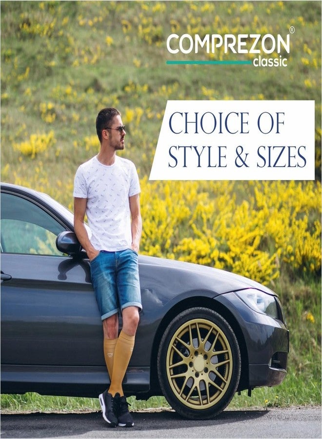 Comprezon Classic Lycra Medical Compression Stockings | Class 2 Compression | Below Knee Length | Pain Relief & Swelling Reduction | Compression Socks for Men and Women | Varicose Veins Stockings (Large) - Image 5
