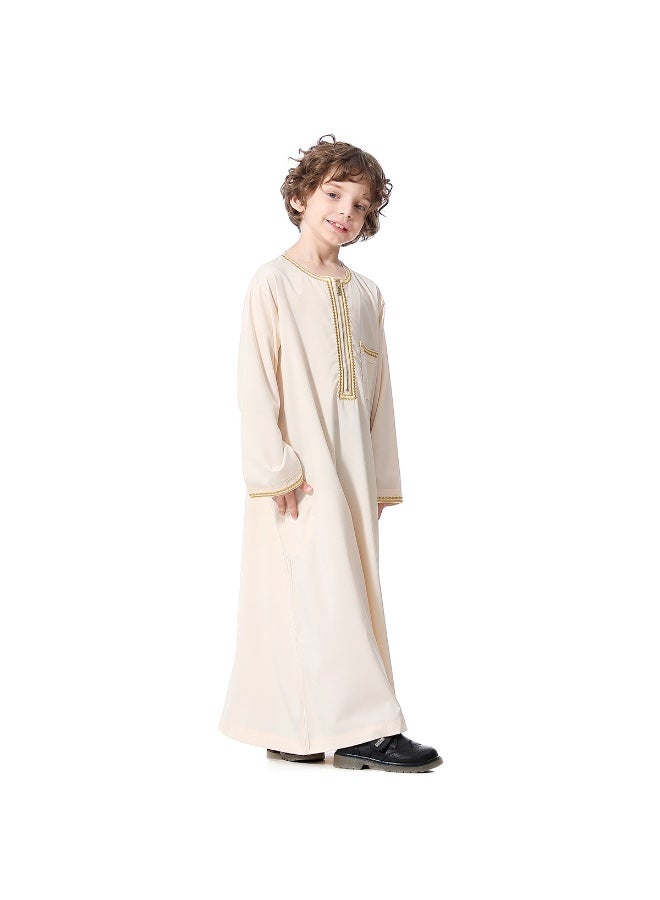 Hanyimidoo Arabic Thobe Muslim Thobe Boy’s Muslim Long Sleeves Kids Robe Islamic Boys Thobe - Image 4