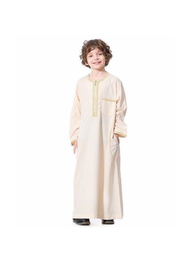 Hanyimidoo Arabic Thobe Muslim Thobe Boy’s Muslim Long Sleeves Kids Robe Islamic Boys Thobe - Image 1