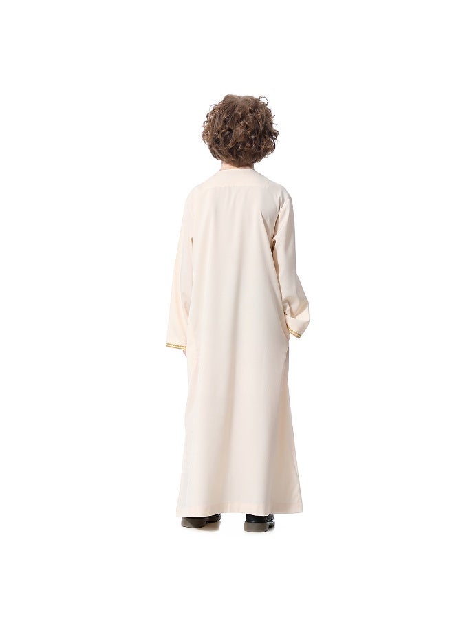 Hanyimidoo Arabic Thobe Muslim Thobe Boy’s Muslim Long Sleeves Kids Robe Islamic Boys Thobe - Image 5