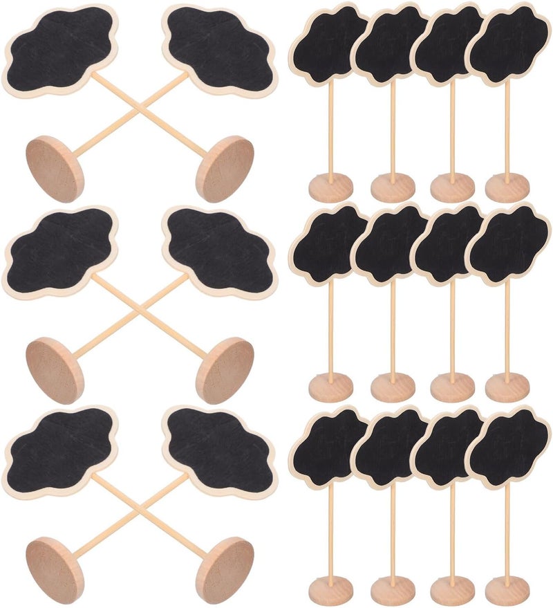 20pcs Mini Erasable Blackboard Signs with Cloud Shape, Small Standing Memo Boards for Home Décor and Party Message Display, Reusable Chalkboard Table Number and Price Tags - Image 1