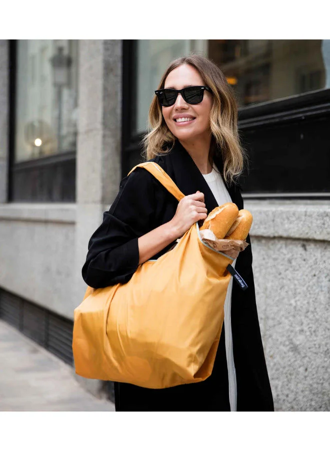 notabag Tote Bag | Multi-functional Bag, Spacious, Fashionable, Foldable into Pouch, Washable, Water Resistant, Eco-Friendly, Holds up to 20kg, for Daily Use, Shopping Bag - Mustard