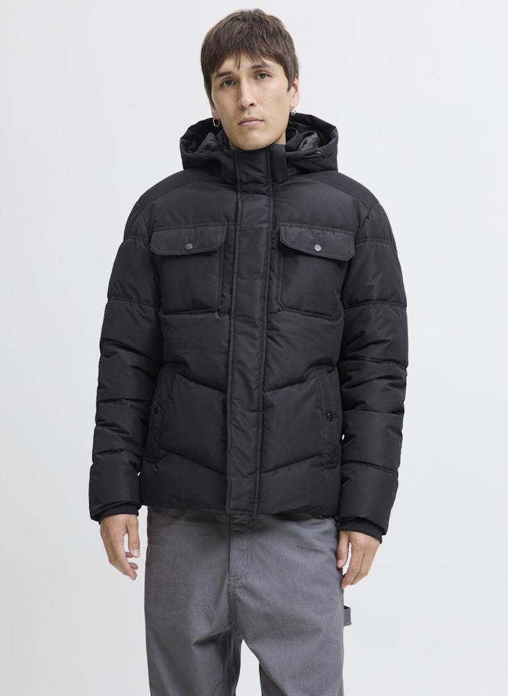JACK & JONES Essential Puffer Jacket With Hood - Image 1