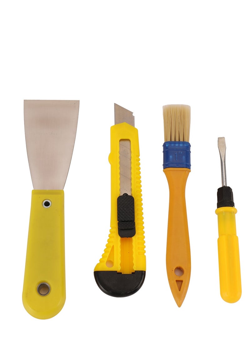 BMB tools Set 4 Different tools Brush | Screwdriver | Scalpel | Putty knives | Small Screwdriver Set with 4 Different Size Flathead and Phillips Screwdrivers - Image 1