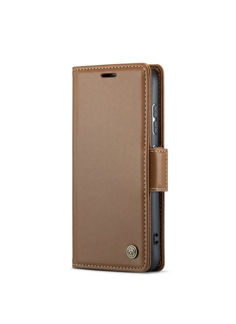 Flip Wallet Case For Samsung Galaxy S24 plus [RFID Blocking] PU Leather Wallet Flip Folio Case with Card Holder Kickstand Shockproof Phone Cover (Brown)