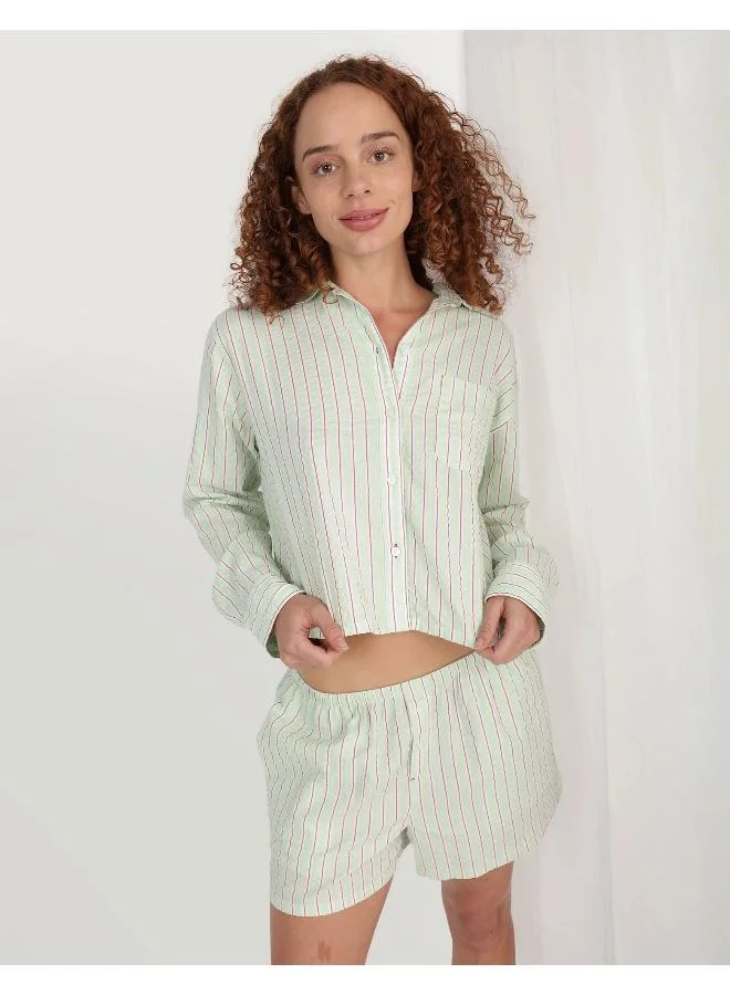 آري من امريكان ايجل Aerie Off-Duty Seersucker Pajama Shirt