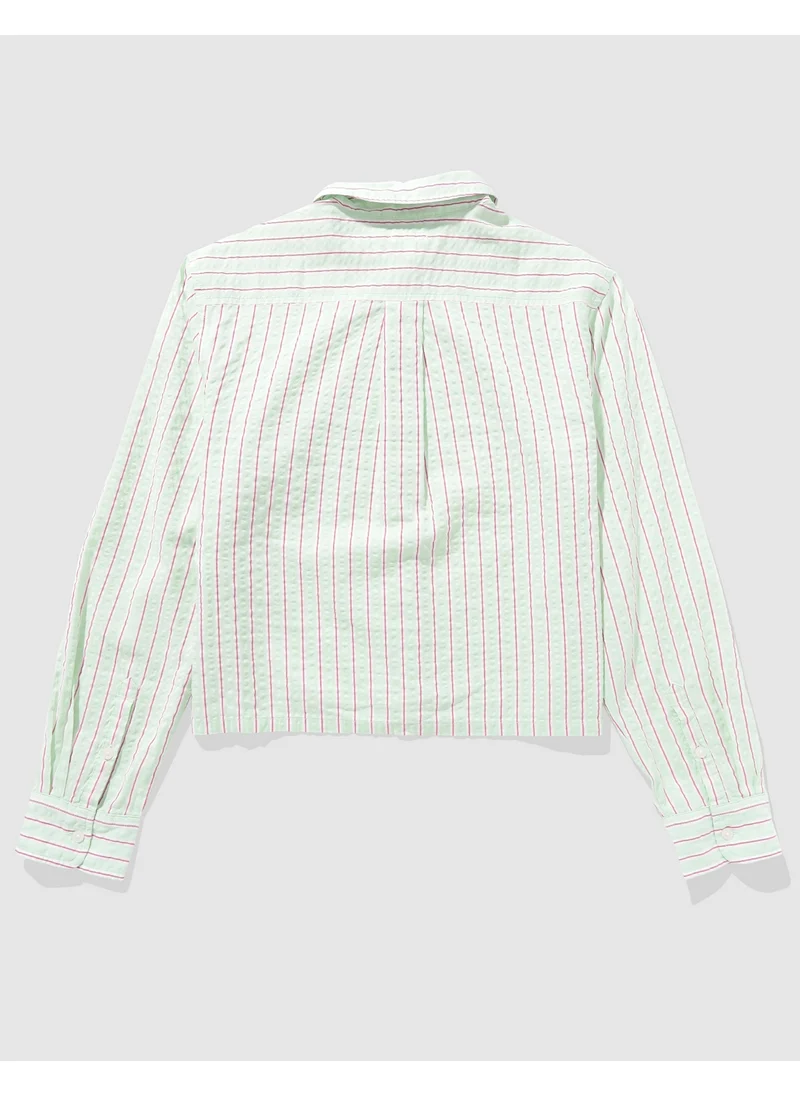 آري من امريكان ايجل Aerie Off-Duty Seersucker Pajama Shirt