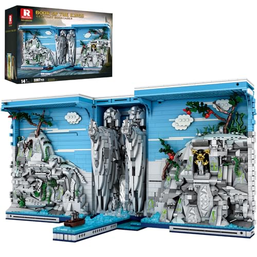 Reobrix Books of The Kings Bookshelf Set with Light Book House Building Kit 66039 Bookshelf Home Decor Movie Theme Style 3307 PCS Bookshelf Model Playset Gift for Boys Girls 14 and Adults - Image 1