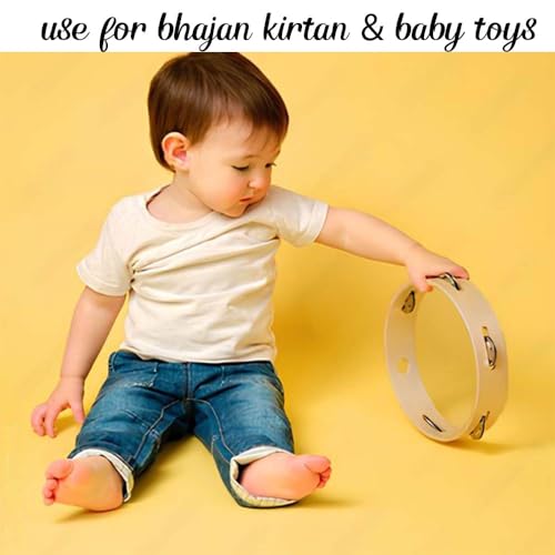 Yoshiva Hand Tambourine without Skin | Multi-Color Plastic Percussion Instrument | Lightweight Khanjari for Kids, Beginners, School Music & Bhajan | Combo Pack of 2 - Image 4