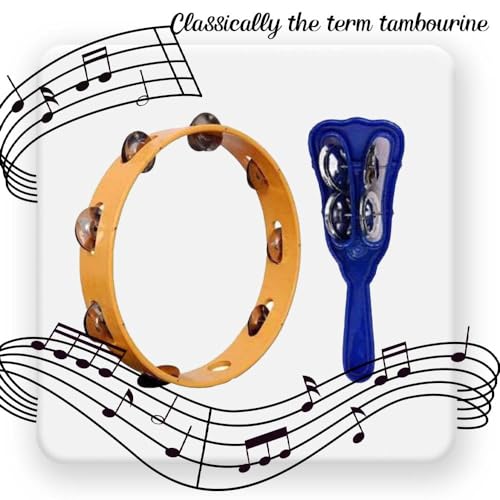 Yoshiva Hand Tambourine without Skin | Multi-Color Plastic Percussion Instrument | Lightweight Khanjari for Kids, Beginners, School Music & Bhajan | Combo Pack of 2 - Image 3