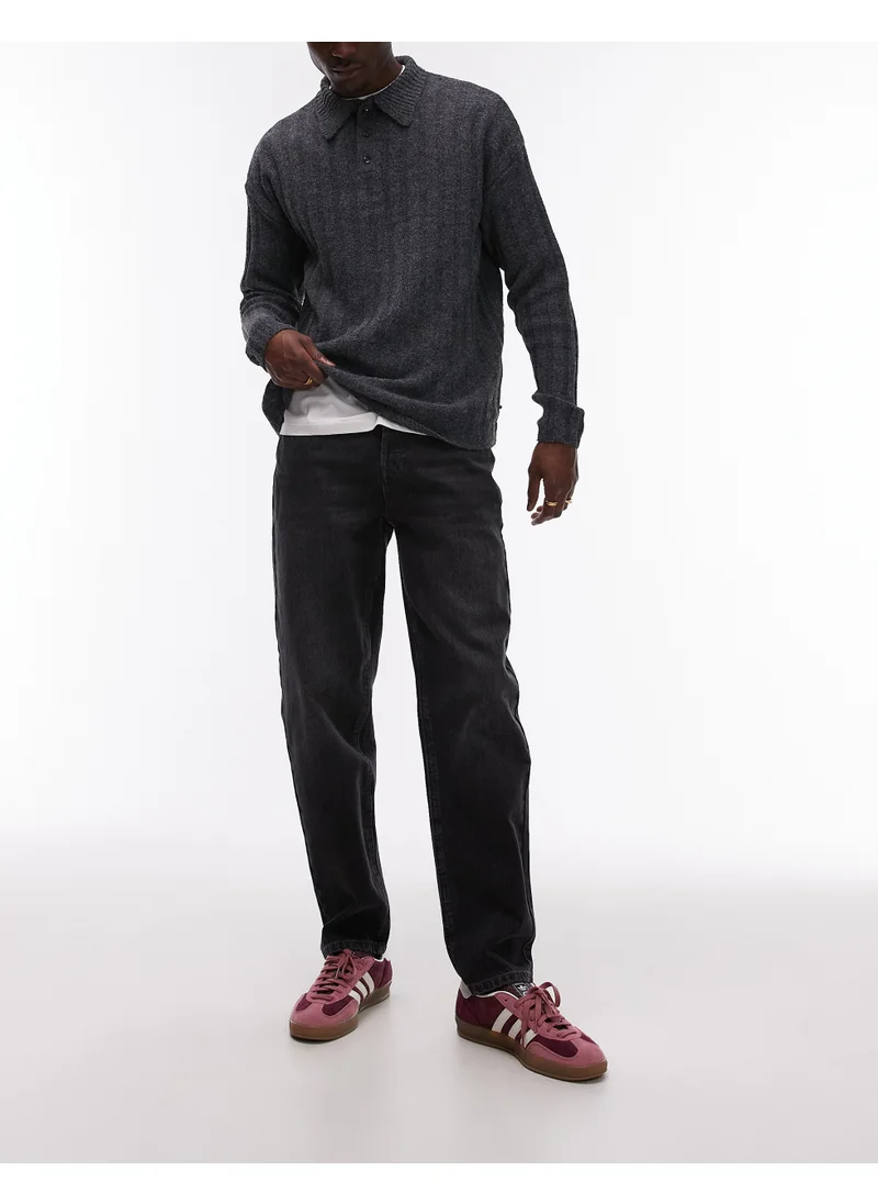 TOPMAN Taper Jeans In Washed Grey - Grey