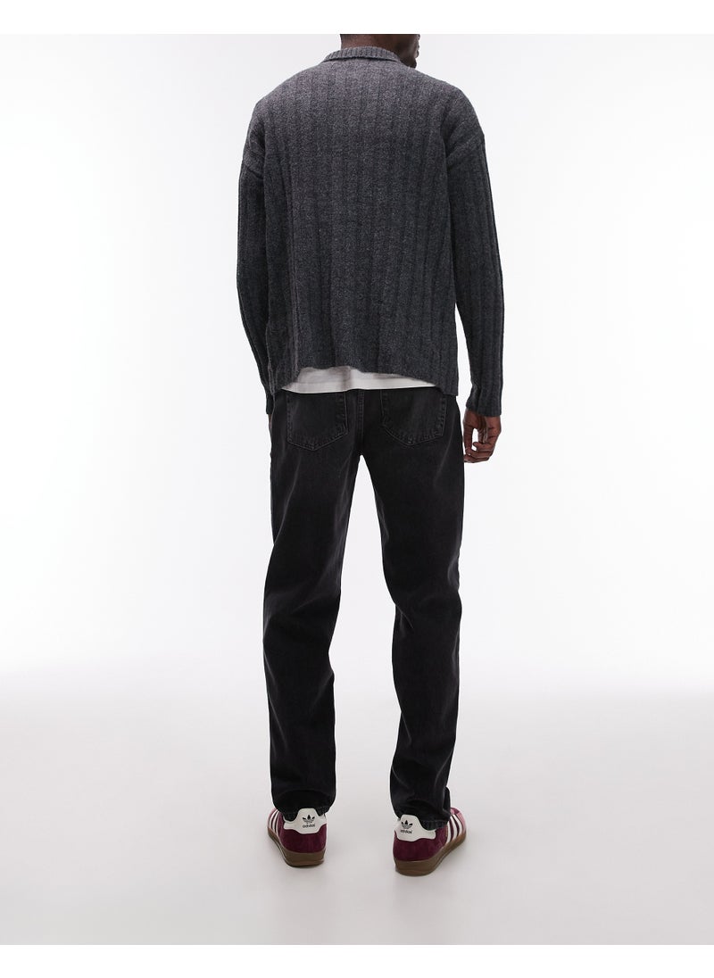 TOPMAN Taper Jeans In Washed Grey - Grey  - Image 2