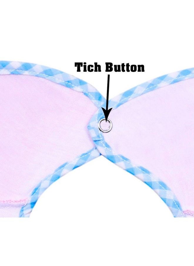 The Little Lookers � Terry Cotton Double Layered Baby Bibs;Burp Cloth;Saliva Towel With Comfortable Tich Button Neck For Feeding Babies;Infants;Toddlers (Bib 0521 Pink & Blue Pack Of 2)  - Image 5