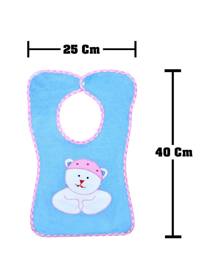 The Little Lookers � Terry Cotton Double Layered Baby Bibs;Burp Cloth;Saliva Towel With Comfortable Tich Button Neck For Feeding Babies;Infants;Toddlers (Bib 0521 Pink & Blue Pack Of 2)  - Image 4