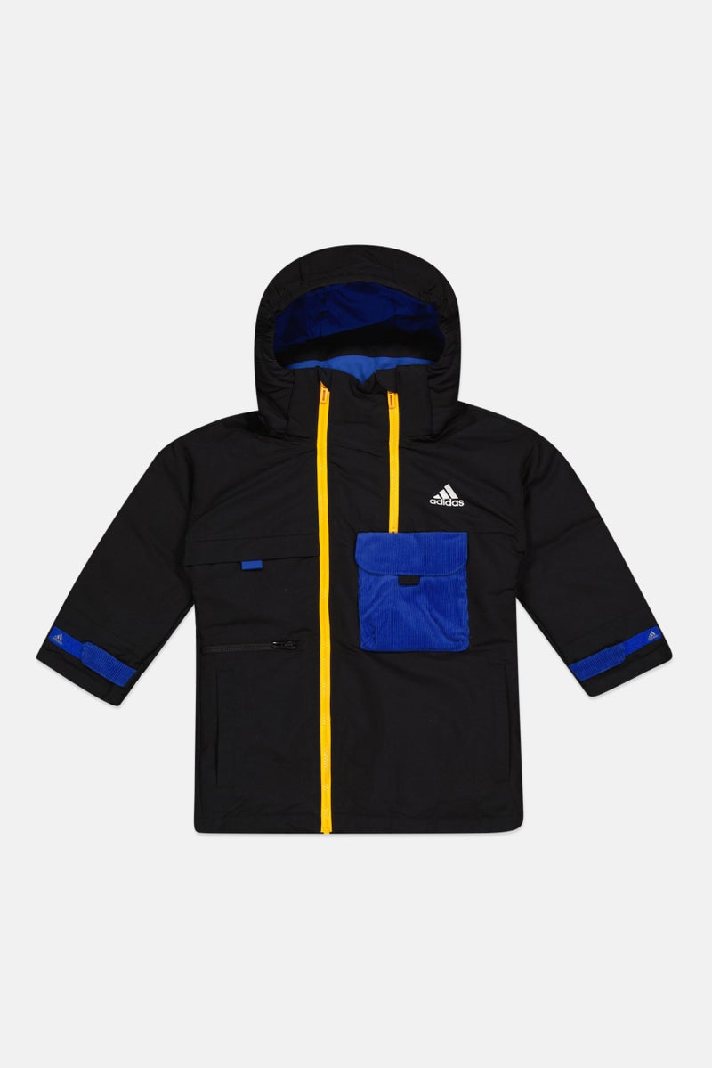 Adidas Kids Boy Hooded Long Sleeve Outdoor Jaclet, Black  - Image 1