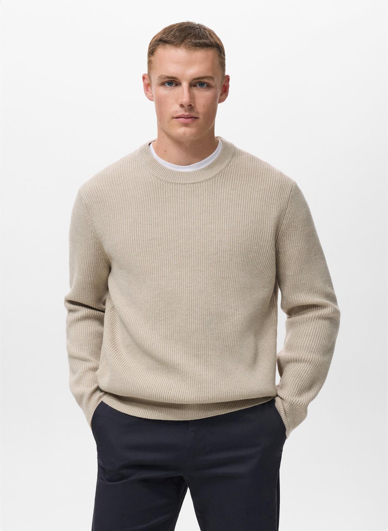 Mango Man Knitted ribbed sweater - Image 1
