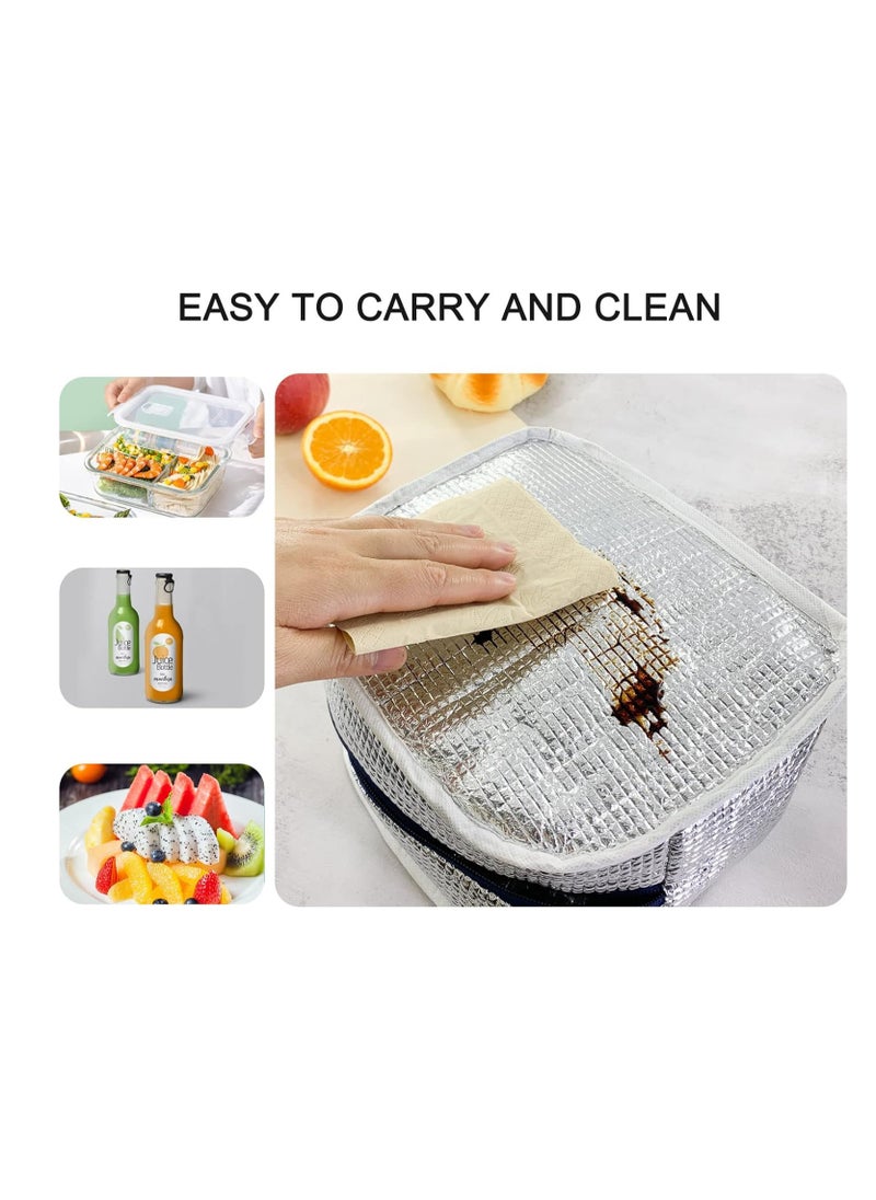 KASTWAVE Reusable Lunch Bags, Trendy Lunch Tote - Stylish and Leakproof Insulated Bag for Women/Men for Office/Travel/Picnic - Reusable Bento Cooler for Meal Prep - Enhance Your Lunch Experience (Blue)  - Image 3