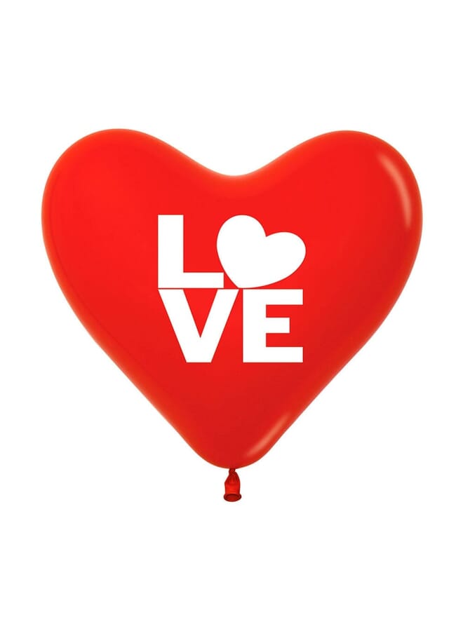 Party Time 28Cm 015Love12 Piece Heart Shape 2 Sided Love Print Balloons 12Inch - Image 1
