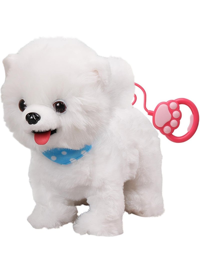 Interactive Plush Robot Puppy Dog Toy, White Electronic with Touch Sensor & Sound Effects for Kids - Image 1