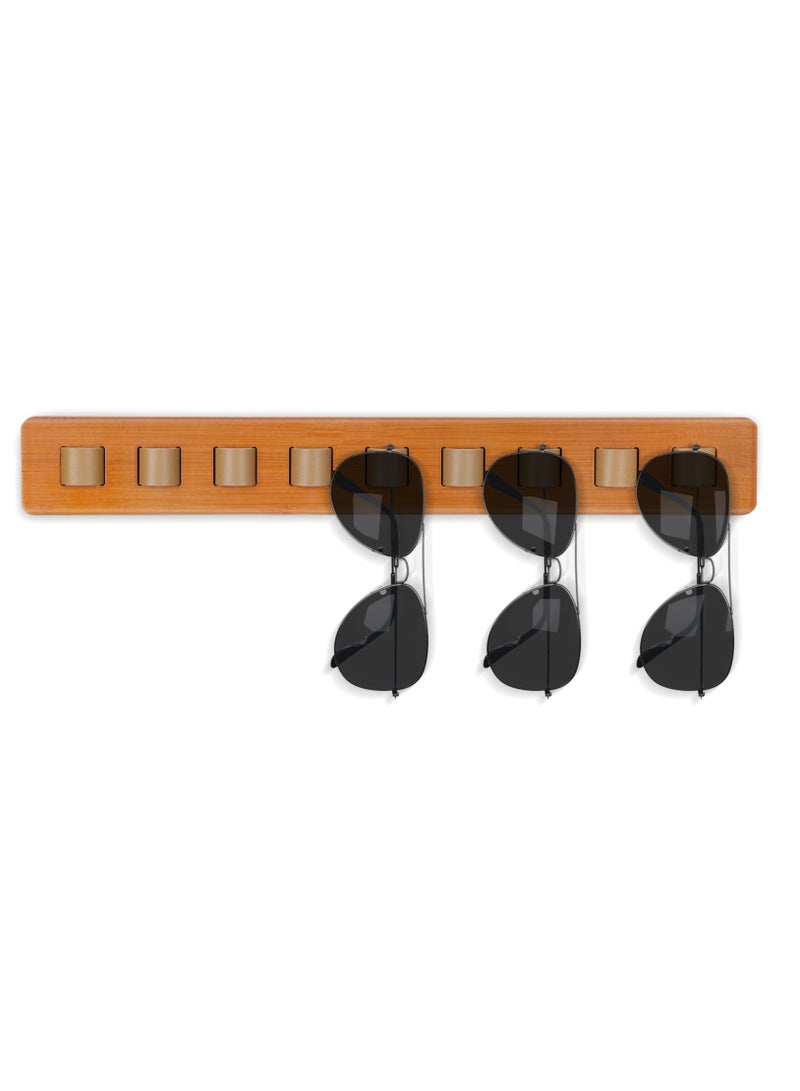 Barakah Sunglasses Organizer,Wood Storage Wall Mounted Eyewear Display，Rustic Eyeglasses Holder for Entryway Living Room Bedroom Home Decor for Multiple Glasses Case for Women Men - Image 1