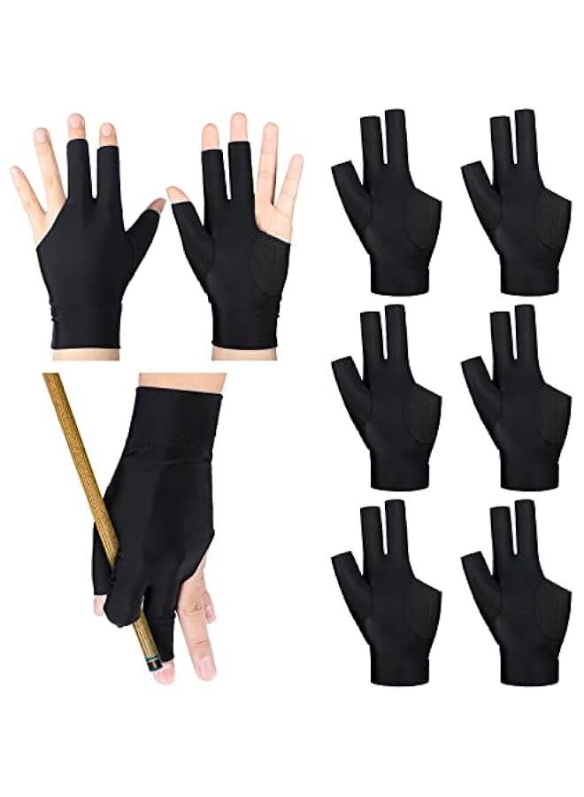 Generic 8 Pcs 3 Fingers Pool Gloves Billiards Left Hand Cue Sport Show Gloves for Women Men Billiard Shooters Carom Sports Accessories - Image 1
