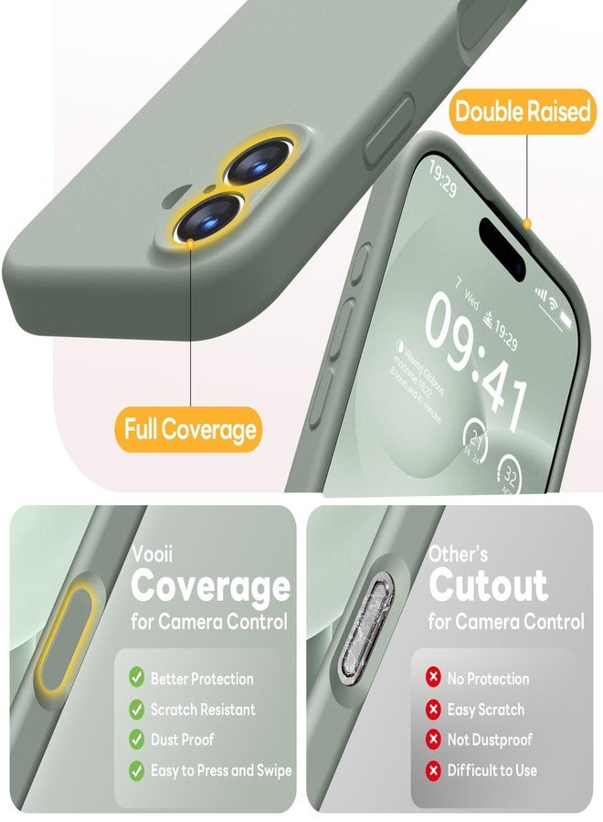 Vooii Magnetic Compatible with iPhone 17 Case (Compatible with Magsafe) (Upgraded Camera Protection) Liquid Silicone Shockproof Full Body Protective Phone Cover for Women Men, Calke Green, 6.3" - Image 5
