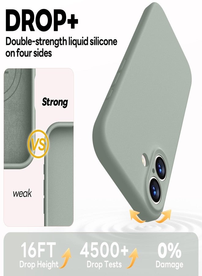 Vooii Magnetic Compatible with iPhone 17 Case (Compatible with Magsafe) (Upgraded Camera Protection) Liquid Silicone Shockproof Full Body Protective Phone Cover for Women Men, Calke Green, 6.3" - Image 4