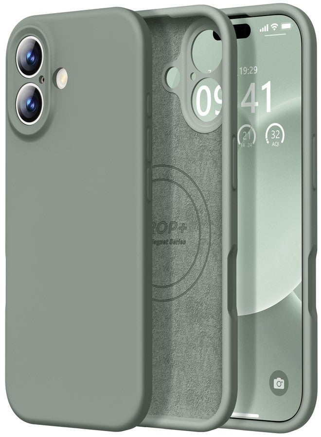 Vooii Magnetic Compatible with iPhone 17 Case (Compatible with Magsafe) (Upgraded Camera Protection) Liquid Silicone Shockproof Full Body Protective Phone Cover for Women Men, Calke Green, 6.3" - Image 1