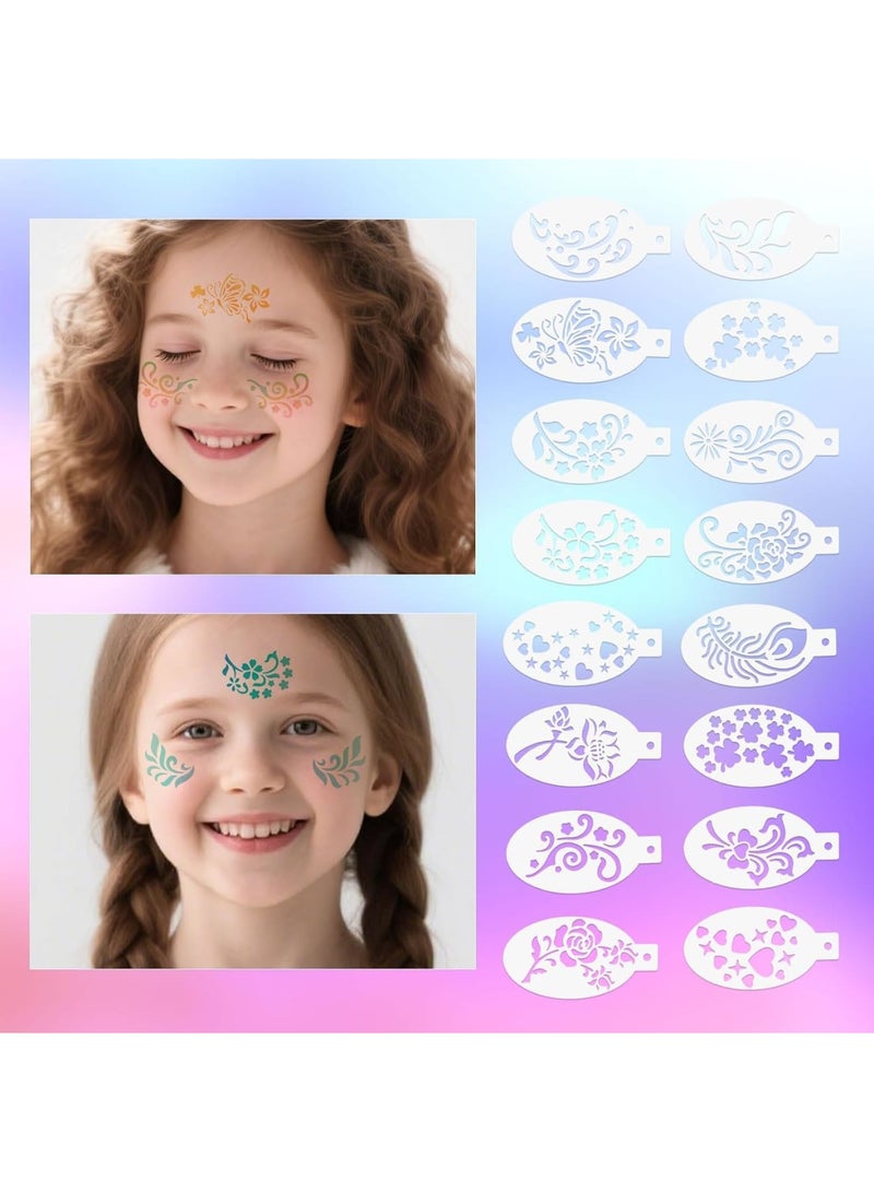 Luckam 32 Pcs Reusable Face and Body Paint Stencils, Hollow-Out Painting Templates for Adults, DIY, Party Makeup, Body Decoration, Craft Projects, Creative Face Designs,Assorted Patterns - Image 4