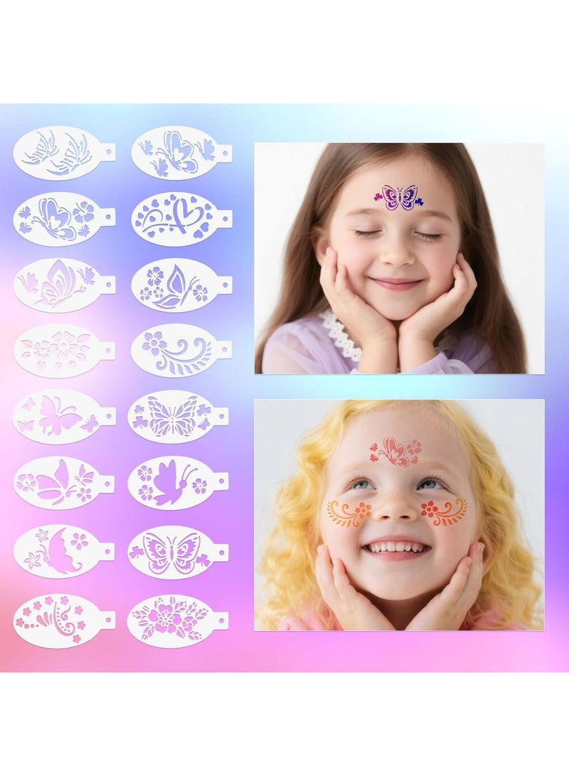 Luckam 32 Pcs Reusable Face and Body Paint Stencils, Hollow-Out Painting Templates for Adults, DIY, Party Makeup, Body Decoration, Craft Projects, Creative Face Designs,Assorted Patterns - Image 3
