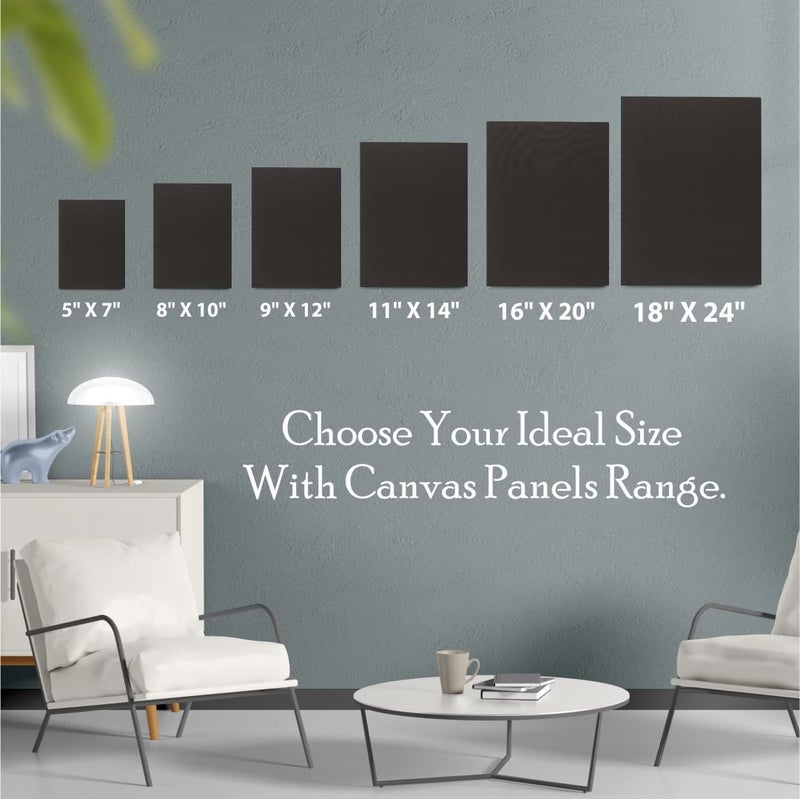 Eduway Medium Grain 10x12 inch Cotton Black Canvas Board- Pack of 1, (25x30 cms) with 4mm MDF Board Backing, for Painting - Image 4