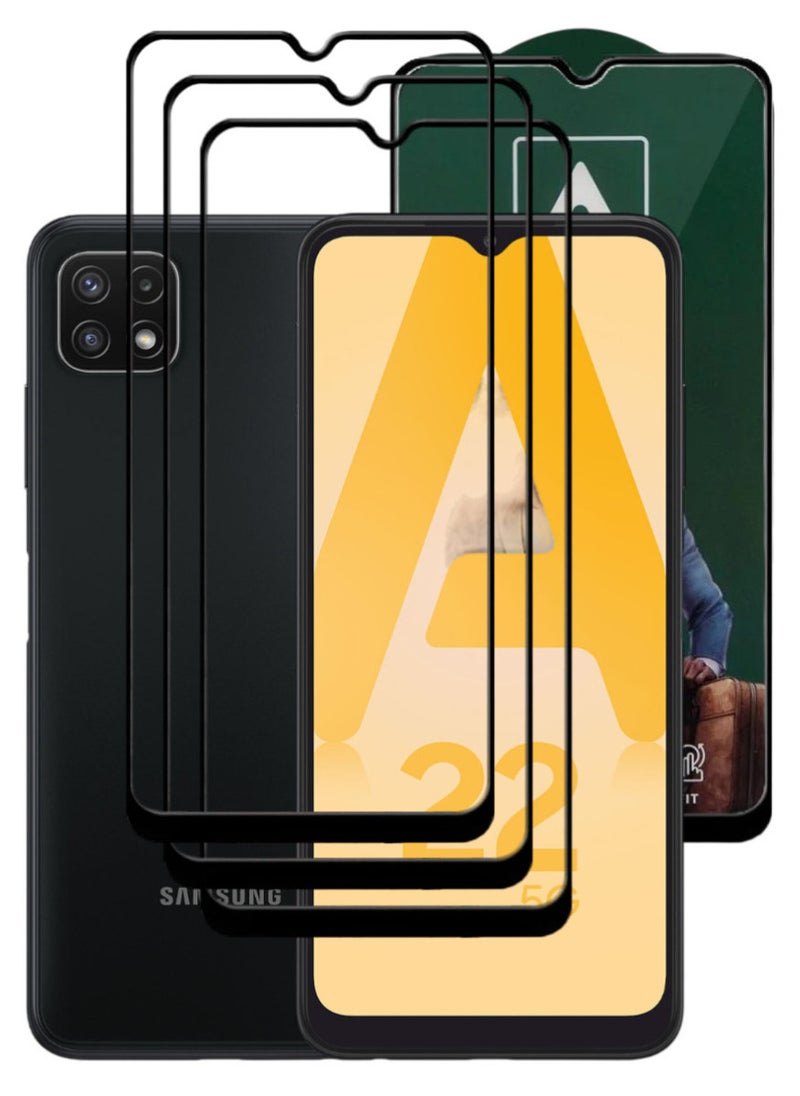ACLIX 3 Pieces Antistatic ESD Dustproof Premium Quality High Definition Tempered Glass Screen Protector Designed For Samsung Galaxy A22 5G - Image 1