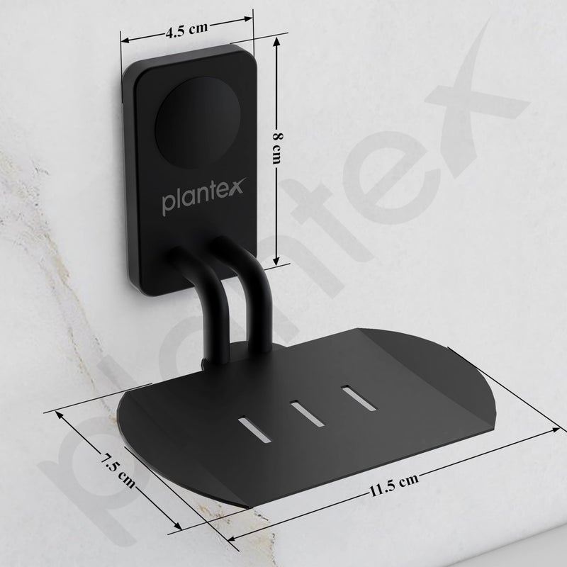 Plantex Metro Platinum Stainless Steel Soap Dish/Soap Stand/Bathroom Soap Holder/Bathroom Accessories - (Black) - Image 3