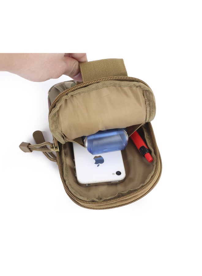 Generic Summer Molle Mountaineering Oxford Cloth Small Waist Bag Men's Military Camouflage Outdoor Sports Mobile Phone Tactical Waist Bag-Color:Jungle Fans Color-Dimensions:All Yards - Image 3