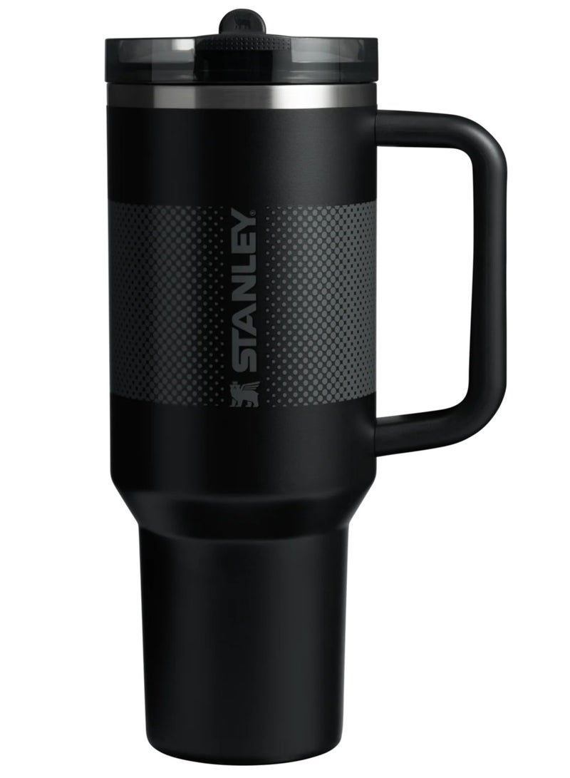 ستانلي كوب Stanley Quencher ProTour Flip Straw Tumbler مع غطاء مانع للتسرب، سعة 40 أونصة، مزود بقشة ومقبض، وحامل أكواب، ومتوافق مع السفر، وكوب معزول من الفولاذ المقاوم للصدأ، خالٍ من مادة BPA، لون أسود باهت  - Image 1