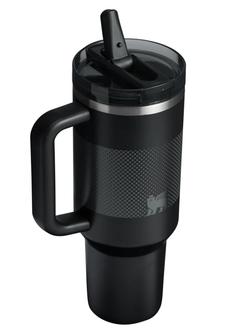 ستانلي كوب Stanley Quencher ProTour Flip Straw Tumbler مع غطاء مانع للتسرب، سعة 40 أونصة، مزود بقشة ومقبض، وحامل أكواب، ومتوافق مع السفر، وكوب معزول من الفولاذ المقاوم للصدأ، خالٍ من مادة BPA، لون أسود باهت  - Image 2