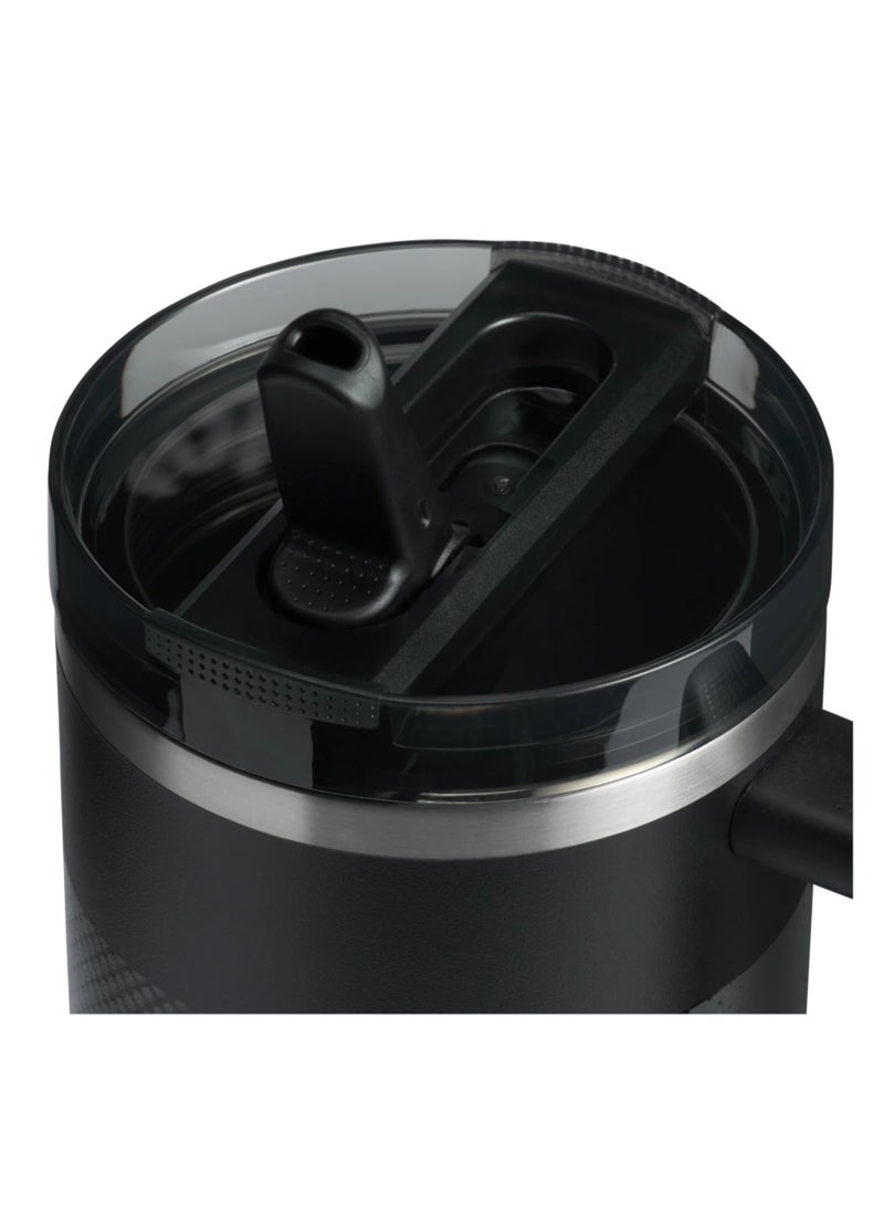 ستانلي كوب Stanley Quencher ProTour Flip Straw Tumbler مع غطاء مانع للتسرب، سعة 40 أونصة، مزود بقشة ومقبض، وحامل أكواب، ومتوافق مع السفر، وكوب معزول من الفولاذ المقاوم للصدأ، خالٍ من مادة BPA، لون أسود باهت  - Image 3