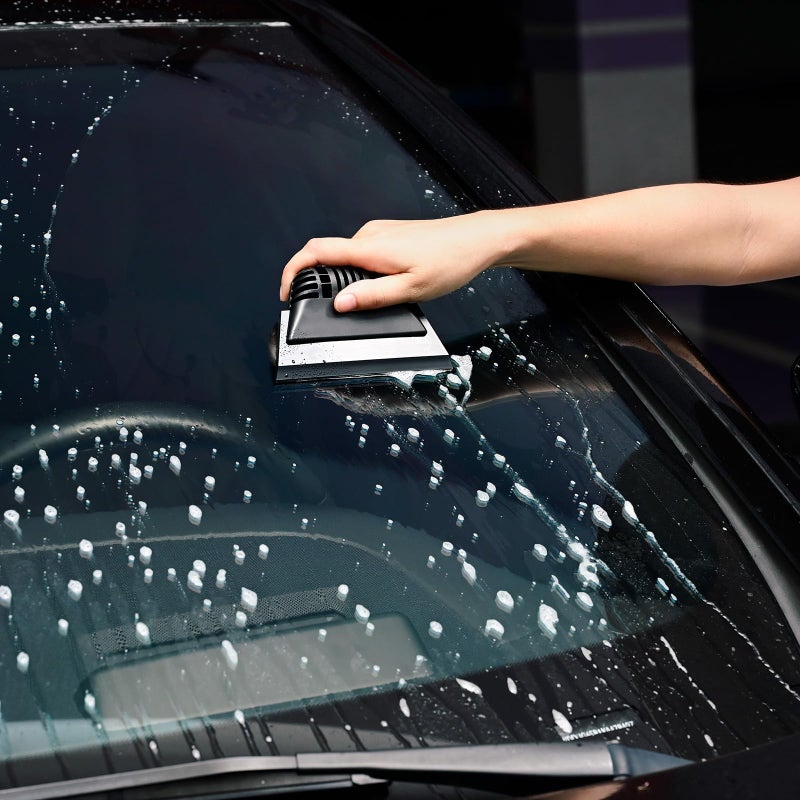 FOSHIO Black Small Squeegee, Non-Slip Handle Rubber PPF Squeegee for Window Cleaning, Shower Glass Door, Car Windshield - Image 5