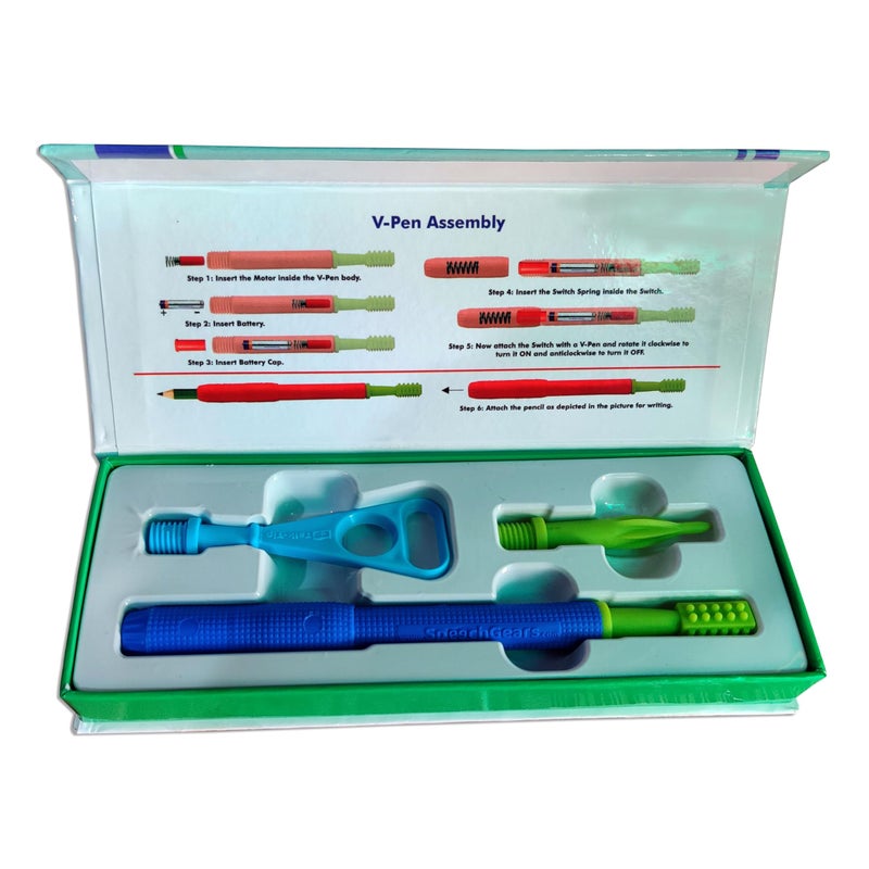 SpeechGears Tactile Kit Face Sensory Integration Tools Speech Feeding V Pen Uni Tip Pointed Tip Talk Tip Handheld Massager (Blue) - Image 5