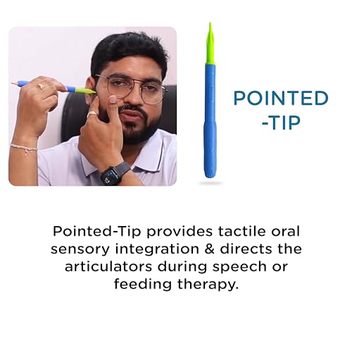 SpeechGears Tactile Kit Face Sensory Integration Tools Speech Feeding V Pen Uni Tip Pointed Tip Talk Tip Handheld Massager (Blue) - Image 4