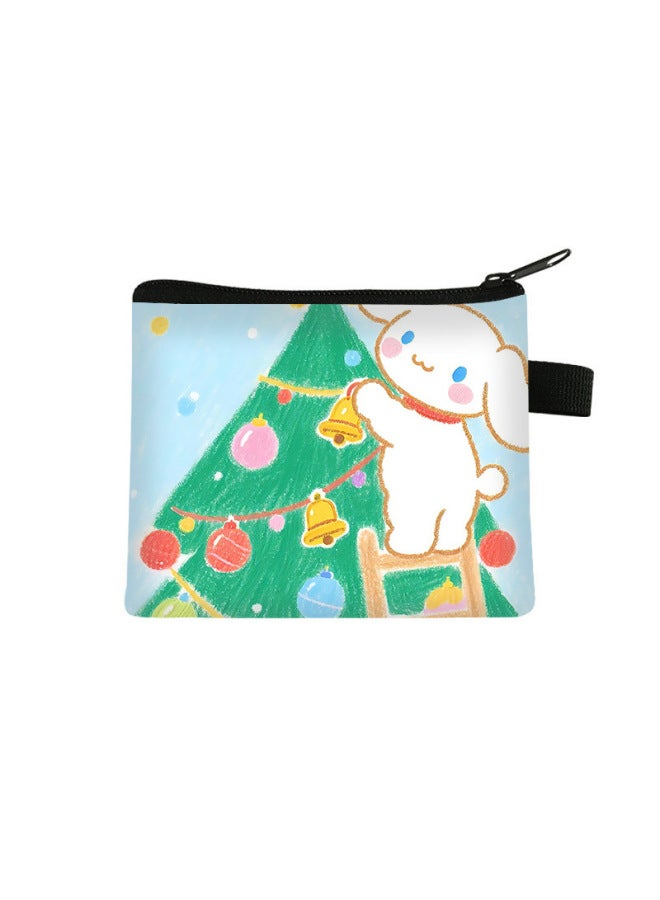 New Christmas Cinnamon Dog Coin Purse Student Cute Mini Wallet Large Capacity Zipper Earphone Bag