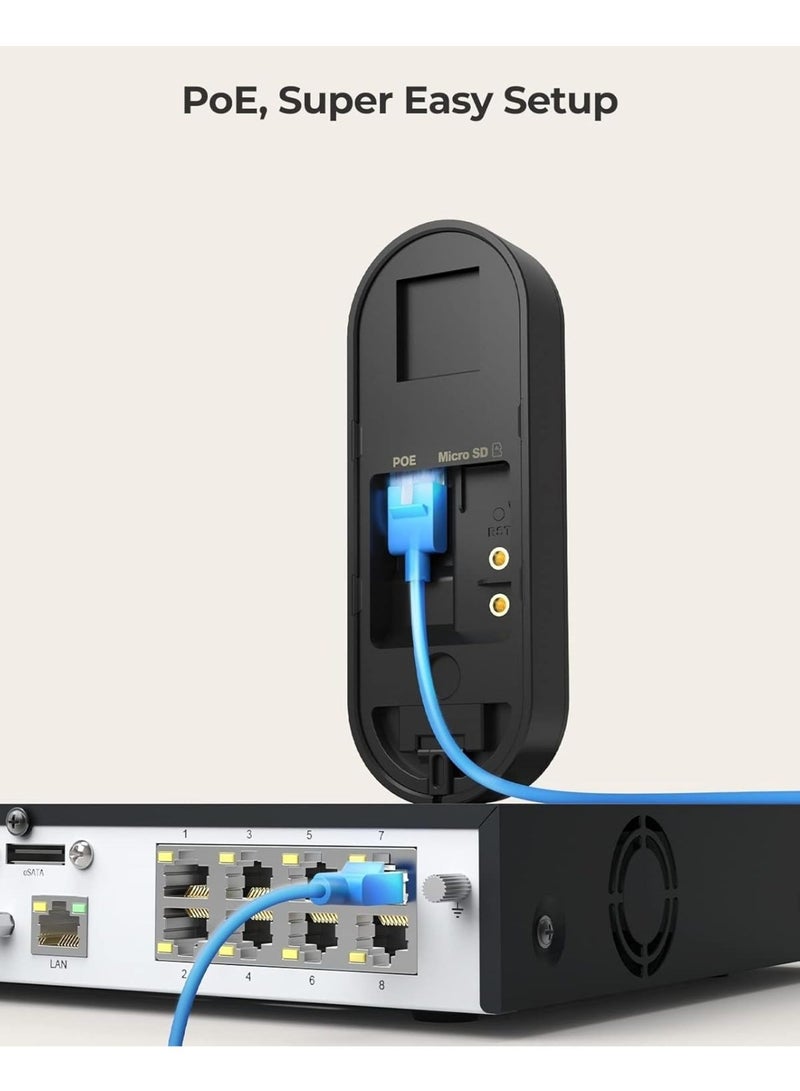 ريولينك كاميرا جرس الباب بالفيديو PoE – زاوية 180 درجة، كاميرا أمان IP 2K خارجية مع جرس V2، محادثة ثنائية الاتجاه، توصيل وتشغيل، تخزين محلي مؤمن، بدون رسوم شهرية - Image 4