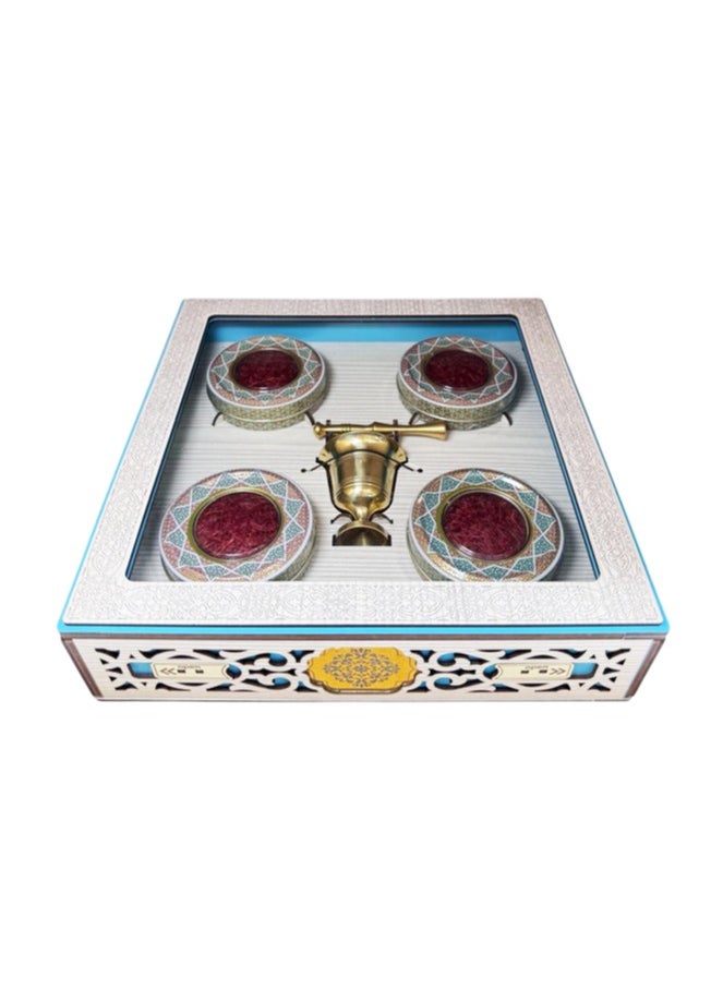 ZARCHIN Wooden Saffron Box with Mortar & 4 x 1g Super Negin Saffron Tin Container | Ideal Gift Set | Multiple Colors  - Image 2