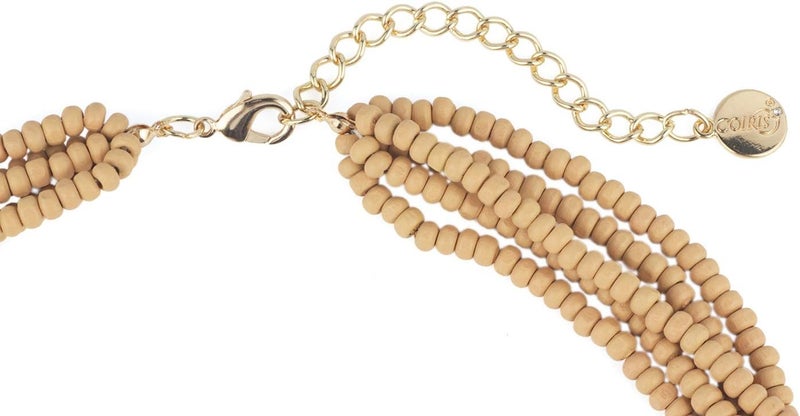 Coiris Multi Color 5 Layers Wood Beads Strand Statement Necklace for Women Chunky Collar (N0019) - Image 4